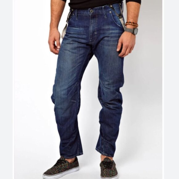 NWOT G Star Raw Re Arc 3D Loose Tapered Denim Blue Jeans Dark Wash Size 28x32 - Picture 1 of 11